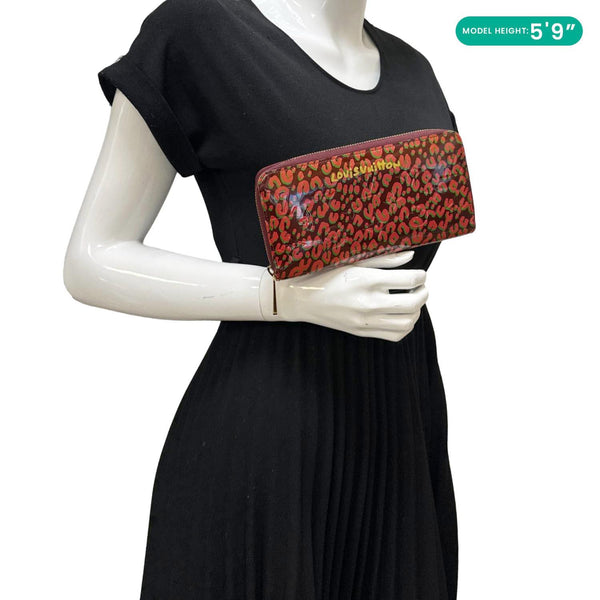 LOUIS VUITTON Stephan Sprouse Leopard Print Vernis Wallet Maroon