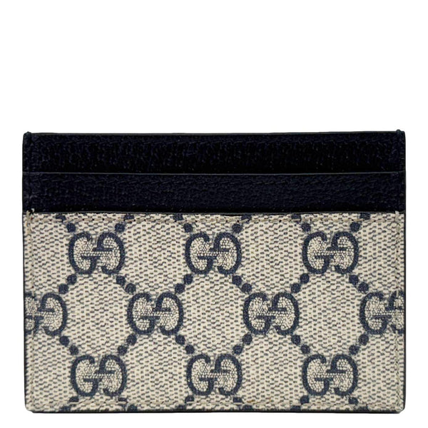 GUCCI Ophidia GG Canvas Card Case Navy Blue 523159