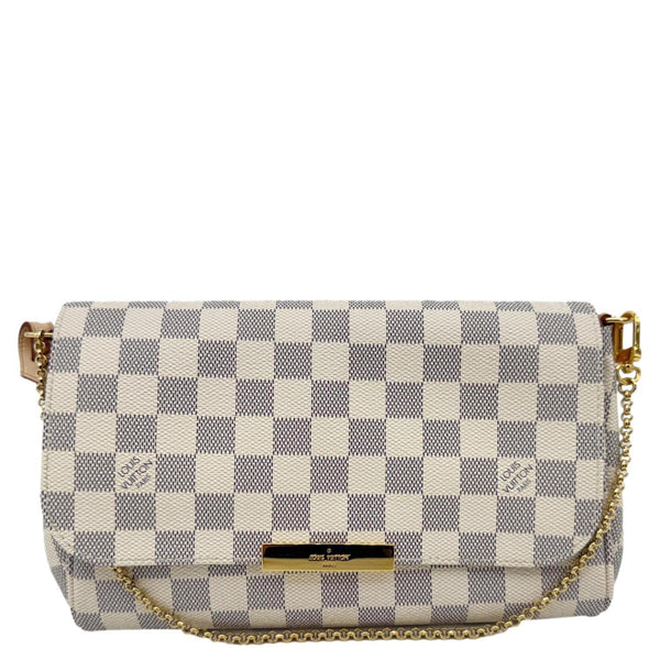 LOUIS VUITTON Favorite MM Damier Azur Crossbody Bag White