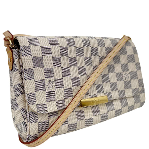 LOUIS VUITTON Favorite MM Damier Azur Crossbody Bag White