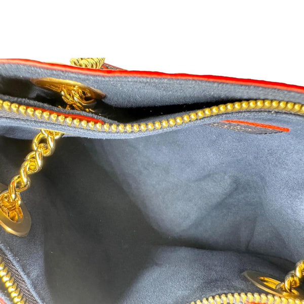 LOUIS VUITTON Surene BB Empreinte Leather Shoulder Bag Navy Blue