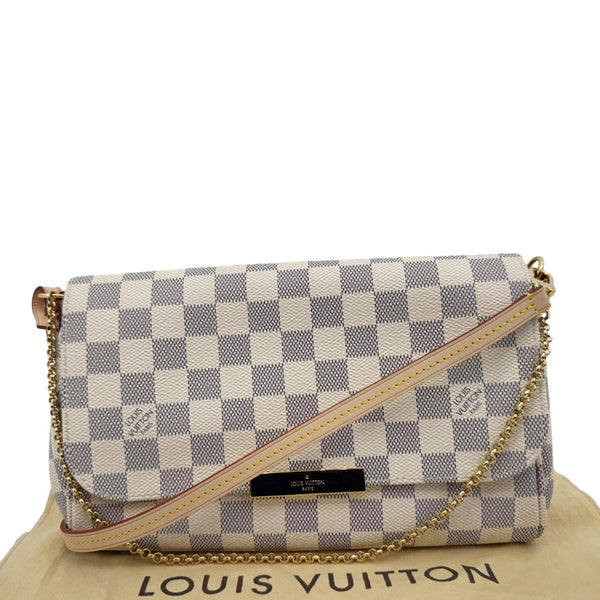 LOUIS VUITTON Favorite MM Damier Azur Crossbody Bag White