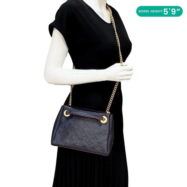 LOUIS VUITTON Surene BB Empreinte Leather Shoulder Bag Navy Blue