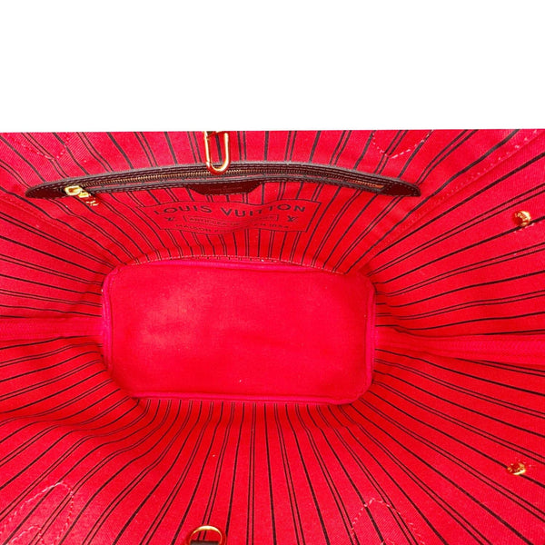 LOUIS VUITTON Neverfull MM Damier Ebene Shoulder Bag Brown