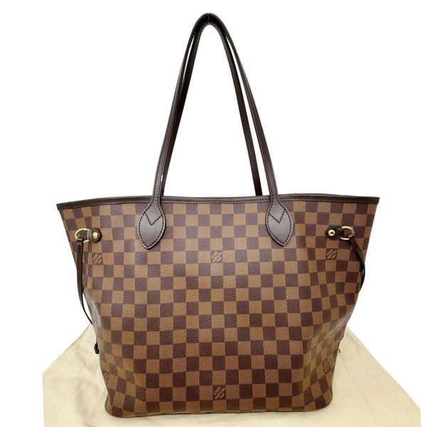 LOUIS VUITTON Neverfull MM Damier Ebene Shoulder Bag Brown