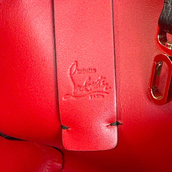 CHRISTIAN LOUBOUTIN Cabata East West Mini Leopard Print Leather Tote Bag Black