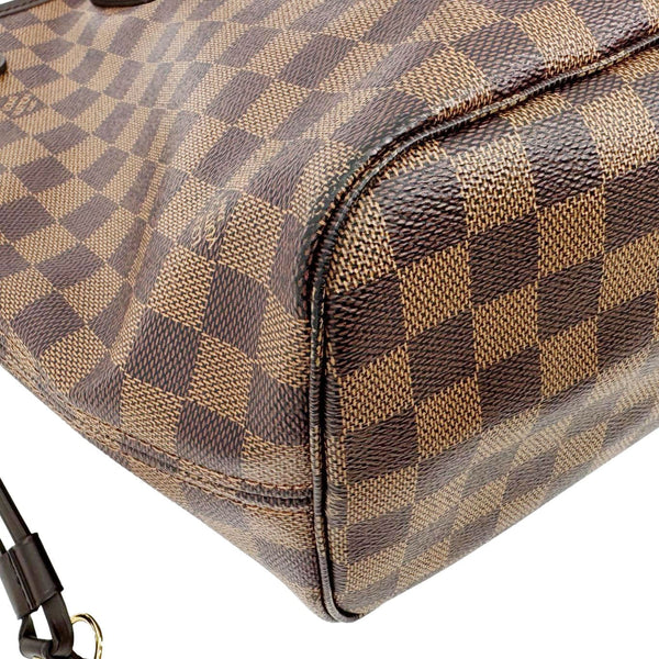 LOUIS VUITTON Neverfull MM Damier Ebene Shoulder Bag Brown