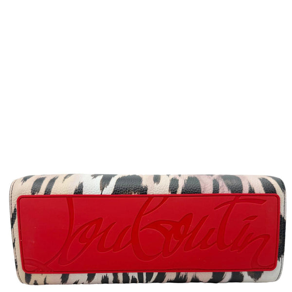 CHRISTIAN LOUBOUTIN Cabata East West Mini Leopard Print Leather Tote Bag Black