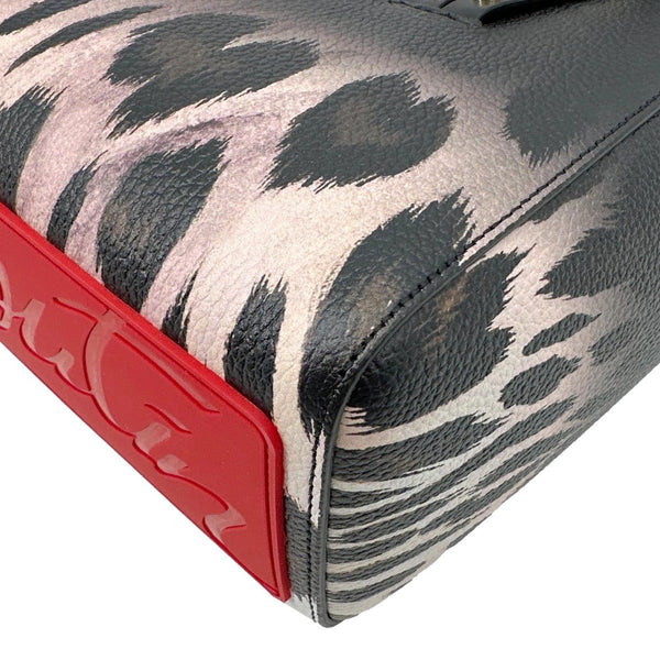 CHRISTIAN LOUBOUTIN Cabata East West Mini Leopard Print Leather Tote Bag Black