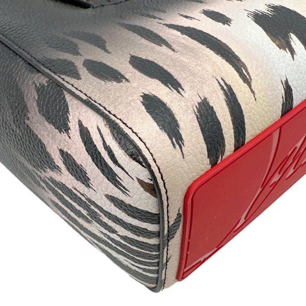 CHRISTIAN LOUBOUTIN Cabata East West Mini Leopard Print Leather Tote Bag Black