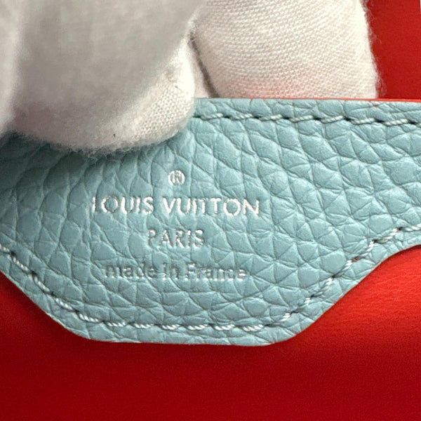 LOUIS VUITTON Capucines BB Taurillon Leather Crossbody Bag Blue