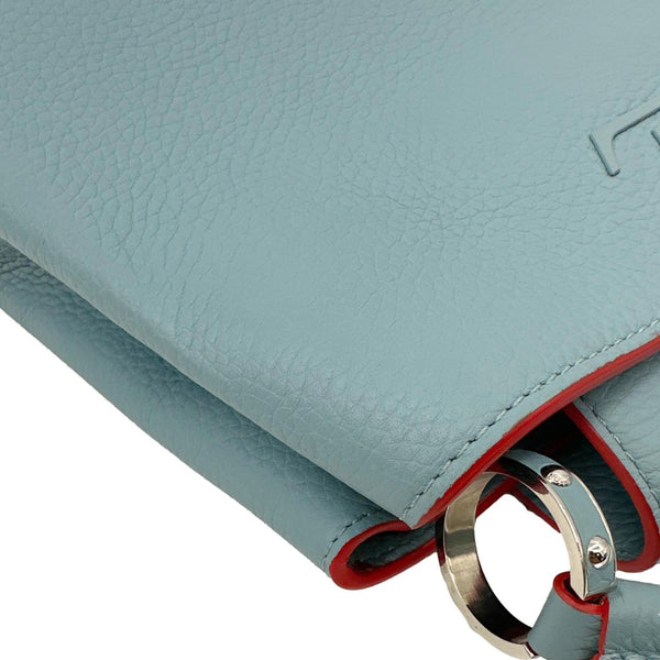 LOUIS VUITTON Capucines BB Taurillon Leather Crossbody Bag Blue