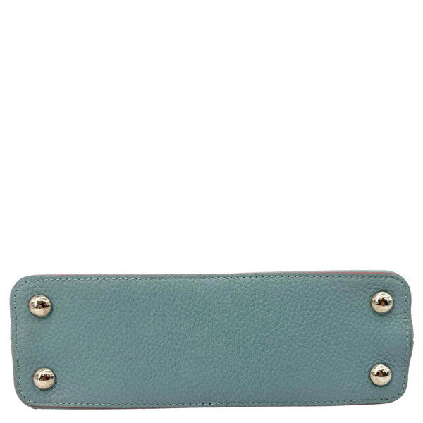 LOUIS VUITTON Capucines BB Taurillon Leather Crossbody Bag Blue