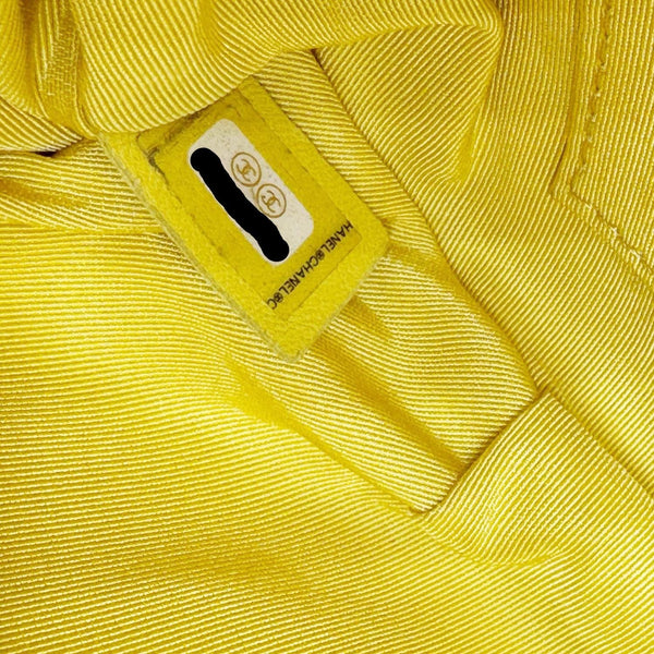 CHANEL Crumpled Glazed Lambskin Quilted Leather Waist Bag Yellow