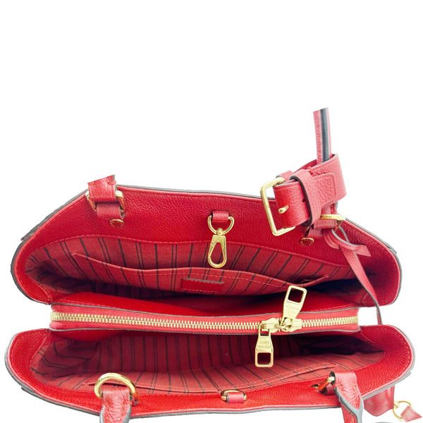 LOUIS VUITTON Montaigne MM Monogram Empreinte Shoulder Bag Red