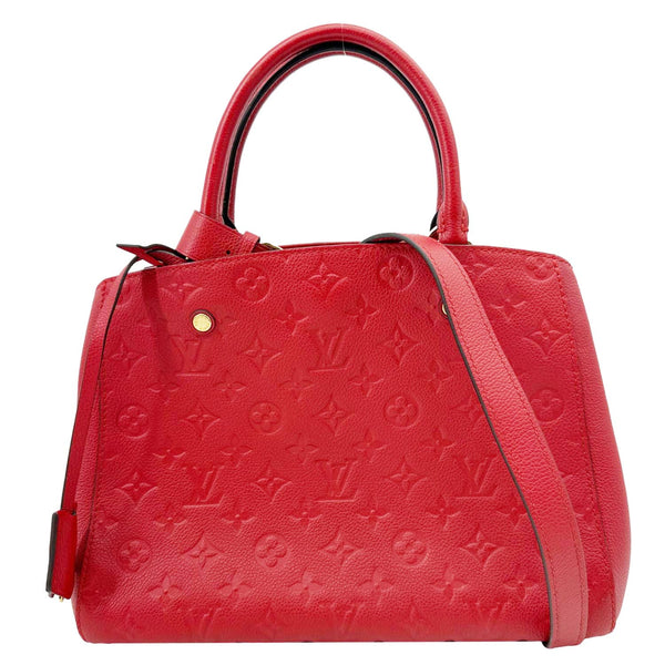 LOUIS VUITTON Montaigne MM Monogram Empreinte Shoulder Bag Red