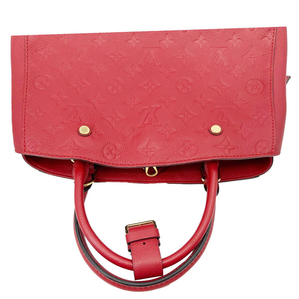 LOUIS VUITTON Montaigne MM Monogram Empreinte Shoulder Bag Red