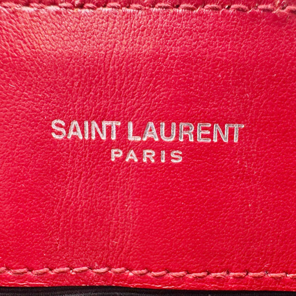 YVES SAINT LAURENT Loulou Medium Quilted Leather Crossbody Bag Red