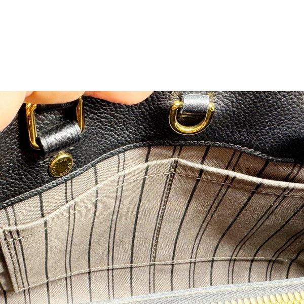 LOUIS VUITTON Montaigne BB Monogram Empreinte Leather Satchel Crossbody Bag Black