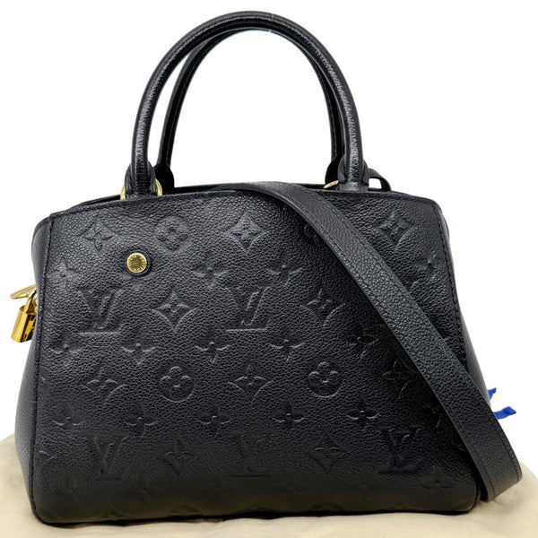 LOUIS VUITTON Montaigne BB Monogram Empreinte Leather Satchel Crossbody Bag Black