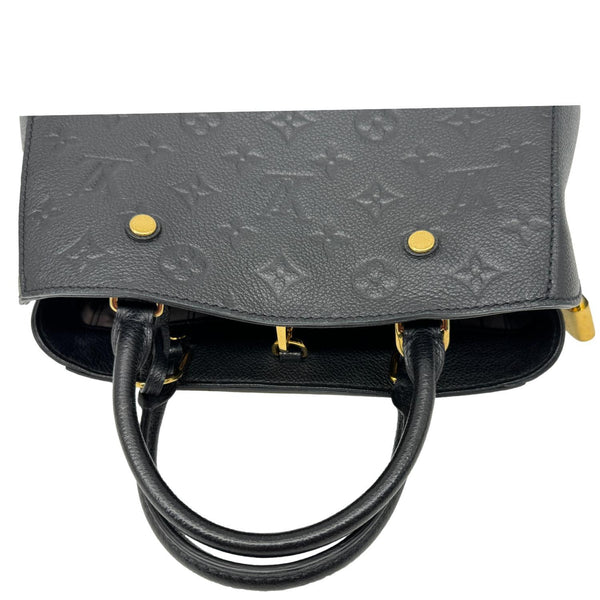 LOUIS VUITTON Montaigne BB Monogram Empreinte Leather Satchel Crossbody Bag Black