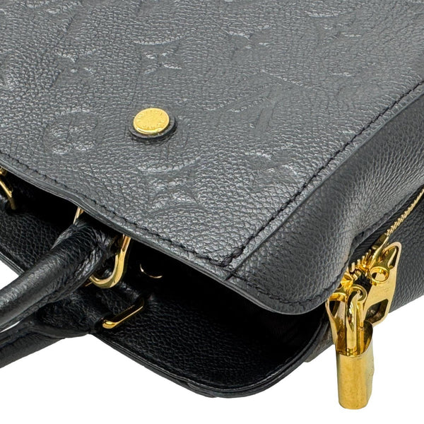 LOUIS VUITTON Montaigne BB Monogram Empreinte Leather Satchel Crossbody Bag Black