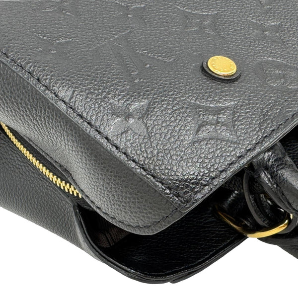LOUIS VUITTON Montaigne BB Monogram Empreinte Leather Satchel Crossbody Bag Black