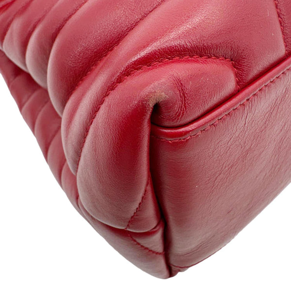 YVES SAINT LAURENT Loulou Medium Quilted Leather Crossbody Bag Red