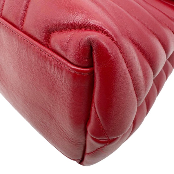 YVES SAINT LAURENT Loulou Medium Quilted Leather Crossbody Bag Red