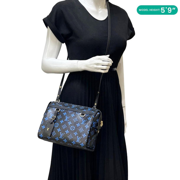 LOUIS VUITTON Speedy Amazon PM Monogram Canvas Shoulder Bag Blue Noir