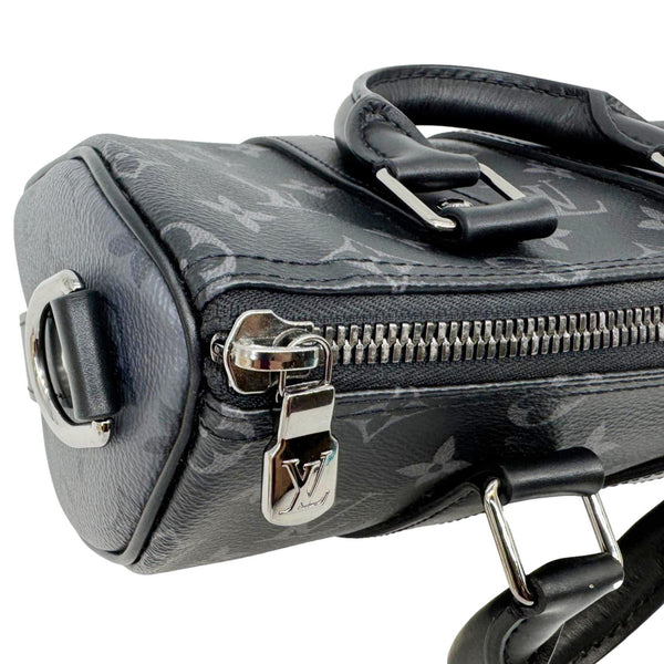 LOUIS VUITTON Keepall 25 Bandouliere Monogram Eclipse Reverse Canvas Satchel Bag Black