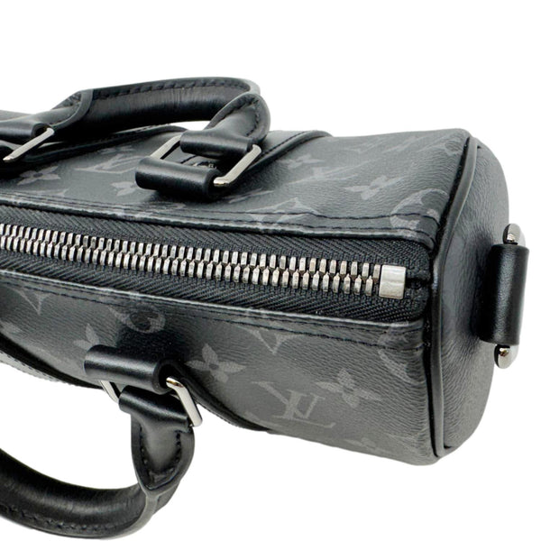 LOUIS VUITTON Keepall 25 Bandouliere Monogram Eclipse Reverse Canvas Satchel Bag Black