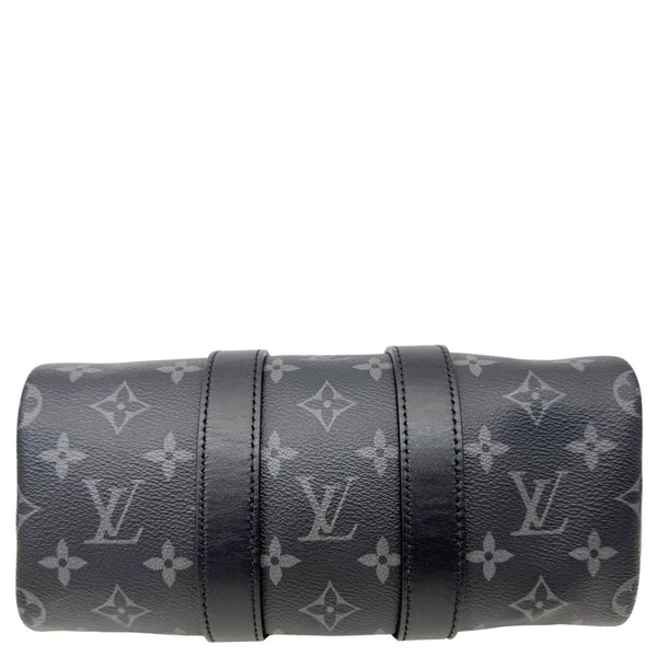 LOUIS VUITTON Keepall 25 Bandouliere Monogram Eclipse Reverse Canvas Satchel Bag Black