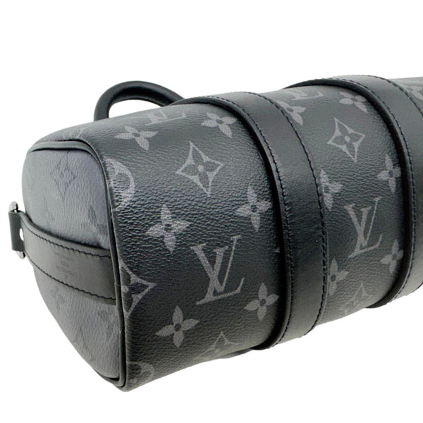 LOUIS VUITTON Keepall 25 Bandouliere Monogram Eclipse Reverse Canvas Satchel Bag Black