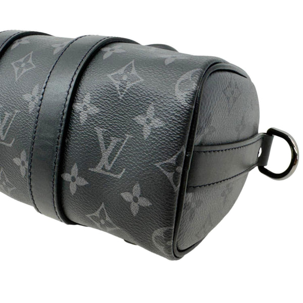 LOUIS VUITTON Keepall 25 Bandouliere Monogram Eclipse Reverse Canvas Satchel Bag Black