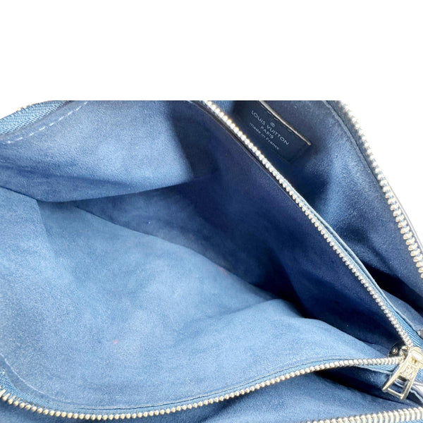 LOUIS VUITTON Coussin PM Monogram Embossed Leather Shoulder Bag Navy Blue