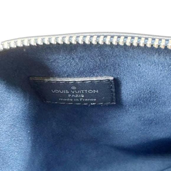 LOUIS VUITTON Coussin PM Monogram Embossed Leather Shoulder Bag Navy Blue