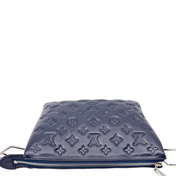 LOUIS VUITTON Coussin PM Monogram Embossed Leather Shoulder Bag Navy Blue