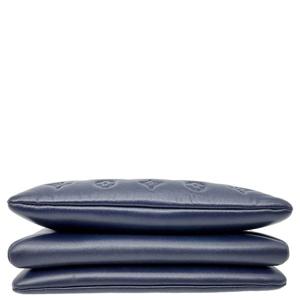 LOUIS VUITTON Coussin PM Monogram Embossed Leather Shoulder Bag Navy Blue
