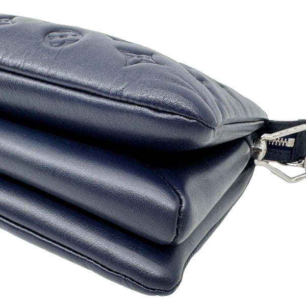 LOUIS VUITTON Coussin PM Monogram Embossed Leather Shoulder Bag Navy Blue