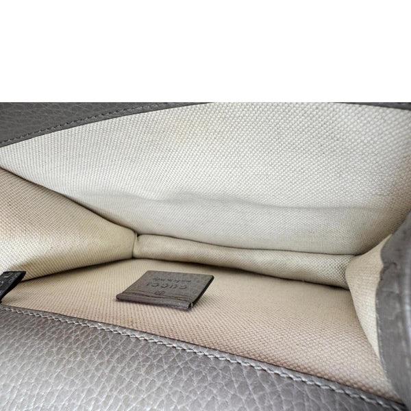 GUCCI Dionysus Mini Leather Crossbody Bag Gray 421970