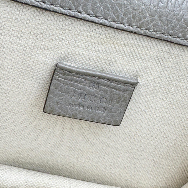 GUCCI Dionysus Mini Leather Crossbody Bag Gray 421970