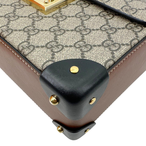 GUCCI Padlock GG Supreme Top Handle Shoulder Bag Beige 603221