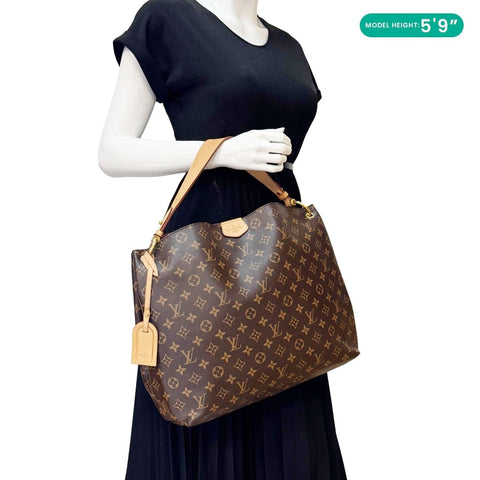LOUIS VUITTON Graceful MM Monogram Canvas Shoulder Bag Brown