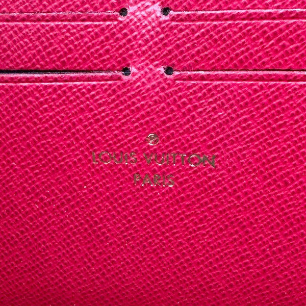 LOUIS VUITTON Clemence Damier Ebene Zippy Wallet Brown