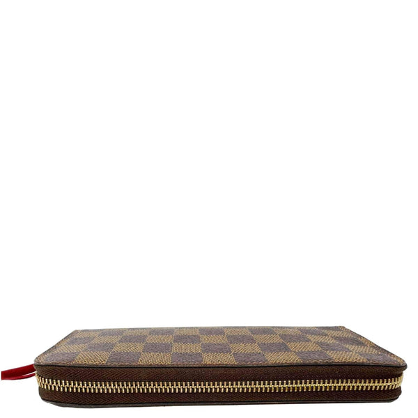 LOUIS VUITTON Clemence Damier Ebene Zippy Wallet Brown