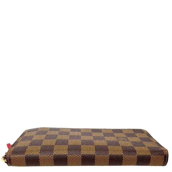 LOUIS VUITTON Clemence Damier Ebene Zippy Wallet Brown