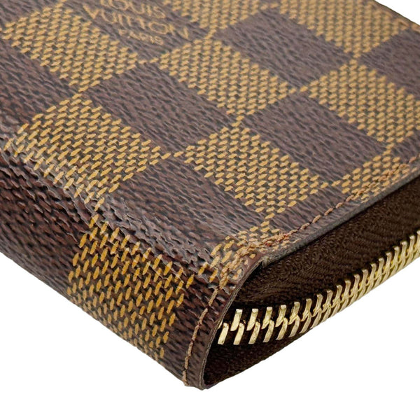 LOUIS VUITTON Clemence Damier Ebene Zippy Wallet Brown
