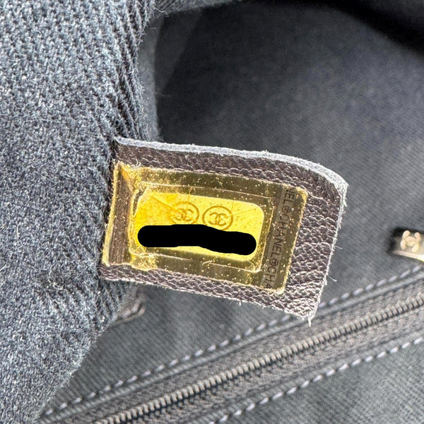 CHANEL Deauville Denim Tote Navy Blue