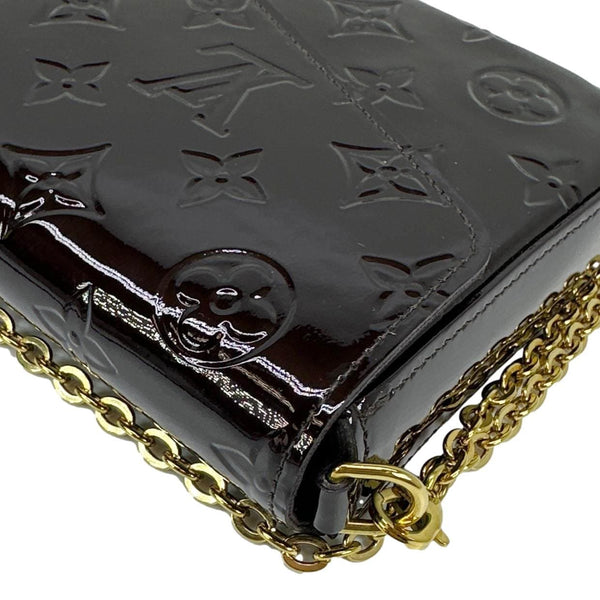 LOUIS VUITTON Felicie Pochette Monogram Vernis Shoulder Bag Amarante